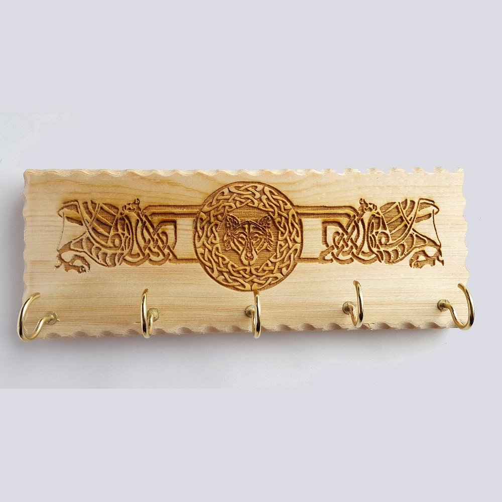 Celtic Wolf Key Hanger Wall Mounted Hook Organizer